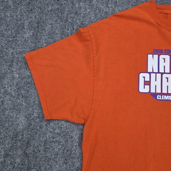 Clemson Tigers Shirt Mens XL Orange NCAA Football 2018 National Champions Hanes - Picture 8 of 14